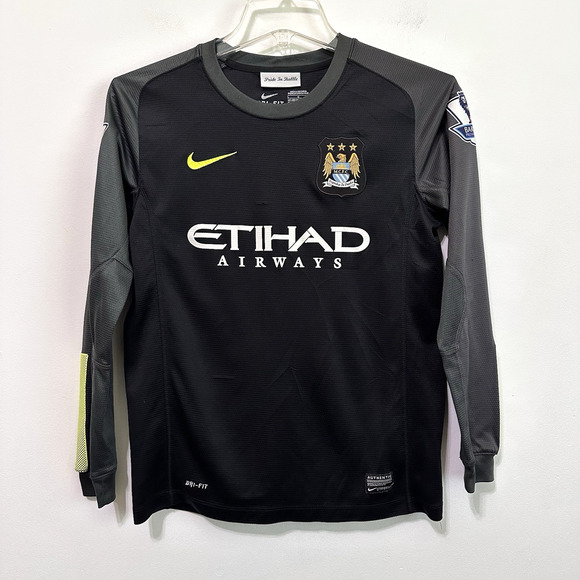 Manchester City Goalkeeper Football Soccer Boys Shirt L 12/13 Years Nike Game - Picture 1 of 8